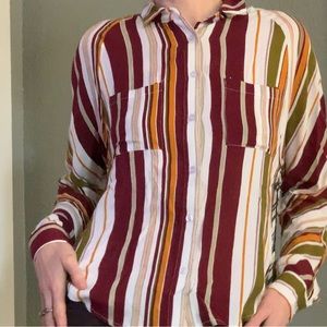 NWT vertical striped button down blouse sz medium